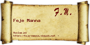 Feje Manna névjegykártya